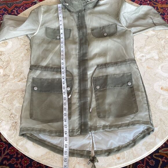 💐HOST PICK 💐 SFW Green Lightweight Hooded Spring Anorak Jacket Outerwear - Picture 15 of 15